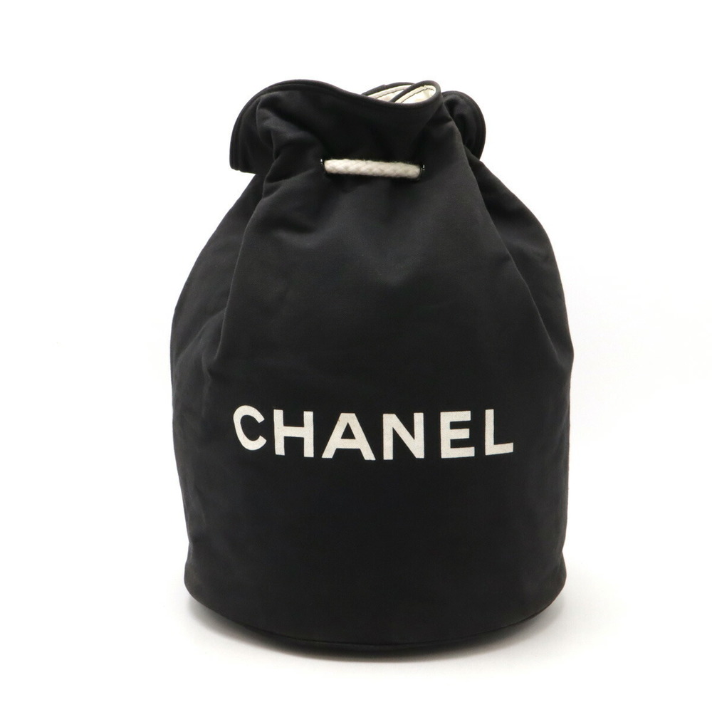 Chanel Novelty Pool Bag Canvas Black